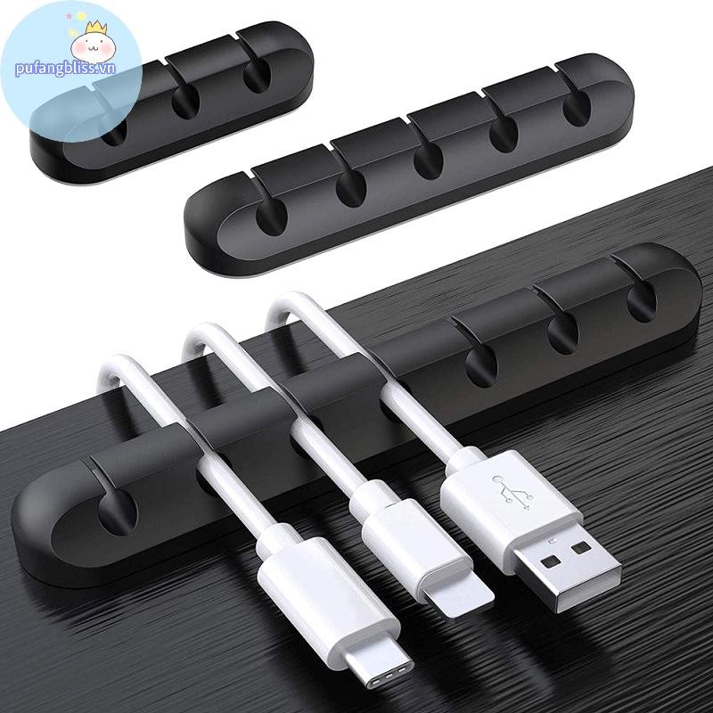 Pufangbliss Cáp Tổ Chức Quản Lý Dây Giá Đỡ Cáp USB Linh Hoạt Cuộn Dây Kẹp Silicon Nhỏ Cho Bàn Phím Chuột Bảo Vệ Tai Nghe VN