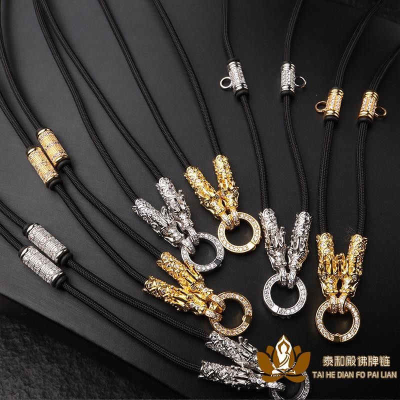 T Thái Lan Bùa Dây Bùa Hộ Mệnh Dây Mặt Dây Vòi Micro Kim Cương Nhẫn Màu Vàng Bạc Ba Treo Dây Sáp Vòng Cổ 10.26