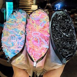 < zhuliye246 > 1000 Dây Cao Su Dùng Một Lần Dây Buộc Tóc Co Giãn Nhẫn Dây Buộc Trẻ Em Bé Gái Đuôi Ngựa