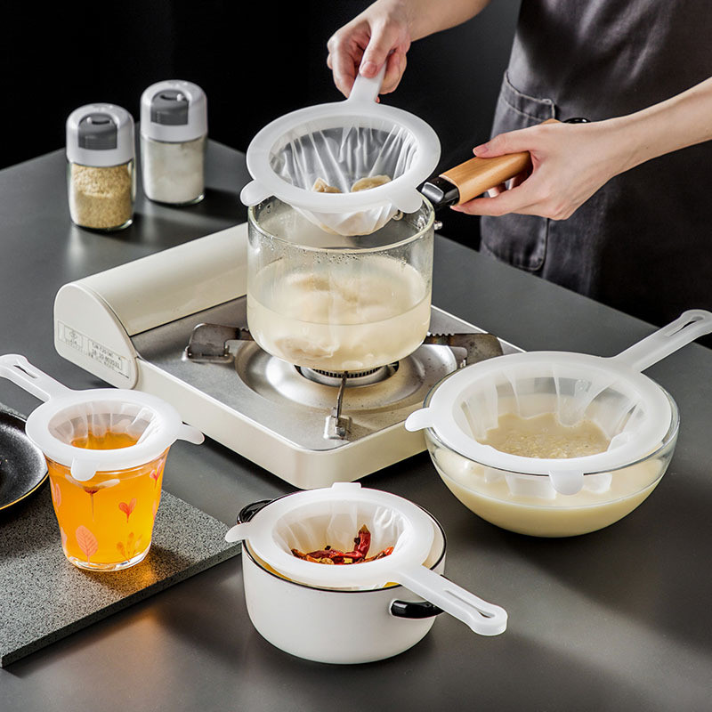 [Đặc sắc] Túi lọc lưới mịn - Túi vải lưới mịn - Túi bóp nước - Dụng cụ lọc nhà bếp - Chống rò rỉ, đa kích thước, tái sử dụng - dành cho sữa đậu nành, cặn rượu vang