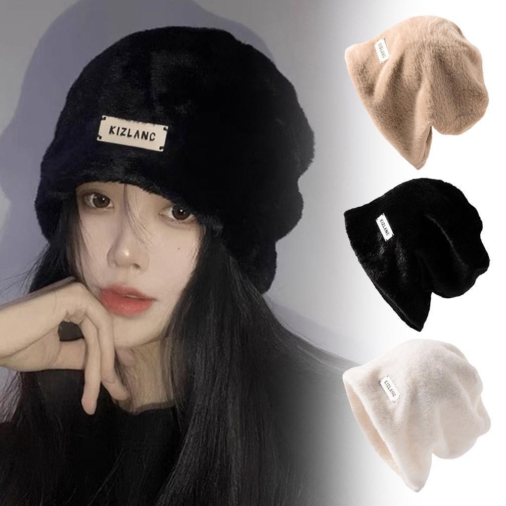 Mới Cọc Mũ Nữ Nhật Bản Ngọt Ngào Và Dễ Thương Màu Trơn Mũ Tai Lạnh Bảo Vệ Mũ Lông B0h9
