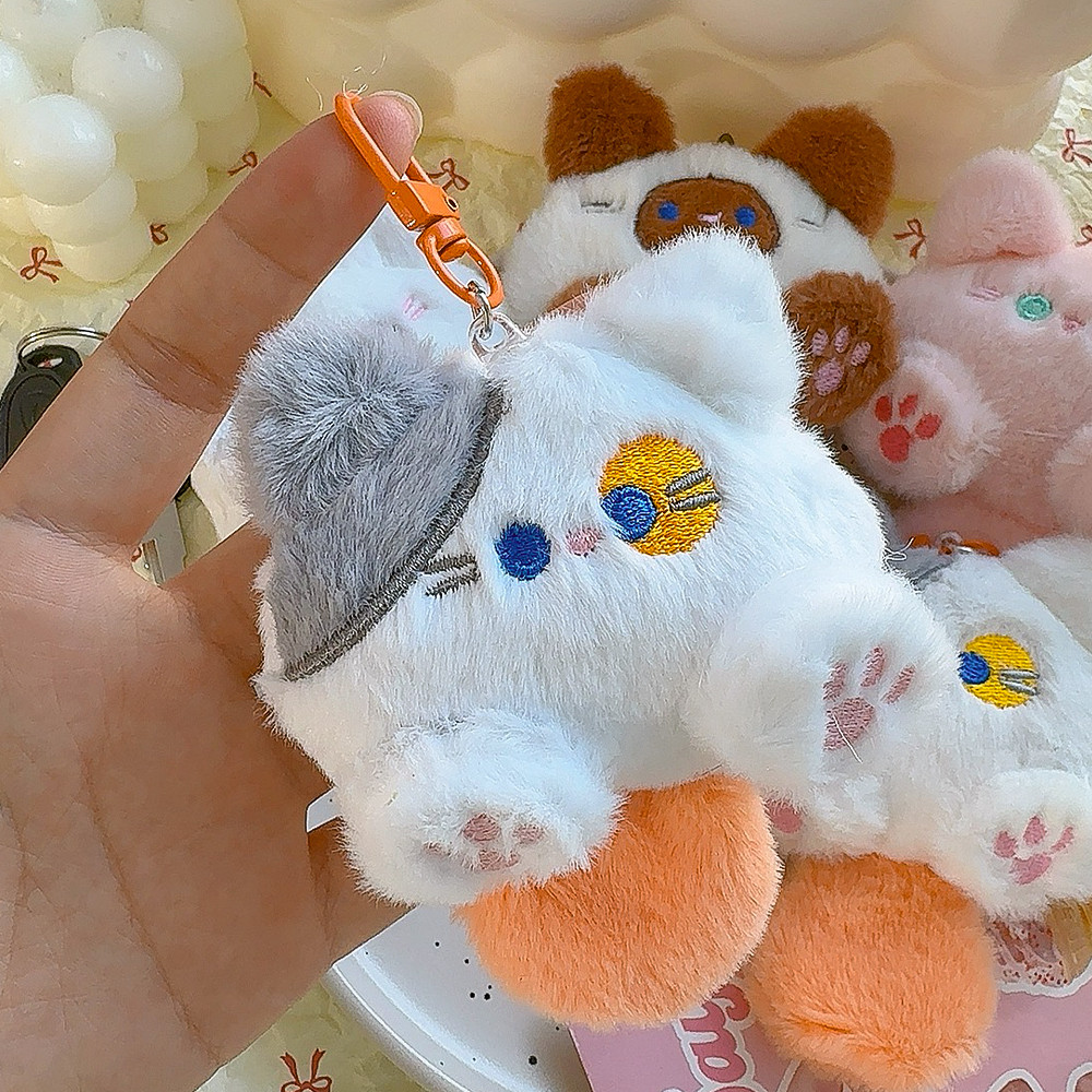 Mặt dây chuyền túi mèo con sang trọng dễ thương - Móc khóa mèo đuôi dài - Kích thước lớn, sáng tạo, hoạt hình - Nhẫn chìa khóa đồ chơi búp bê sang trọng cho bé gái - dành cho túi xách, ba lô - Quà tặng đồ trang trí cặp đôi quyến rũ
