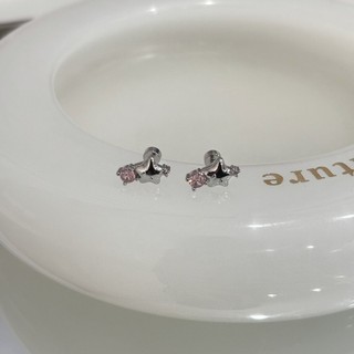 Sách nhỏ màu đỏ 316L đồng mạ vàng bằng thép Titan Mèo Bông tai Trang sức phong cách thiếu nữ dễ thương Mèo Bông tai đinh xương