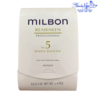 Kem dưỡng Milbon Reawaken No.5 Weekly Booster tăng cường độ ẩm, độ bóng cho tóc lão hóa 4x9g [ TN ]