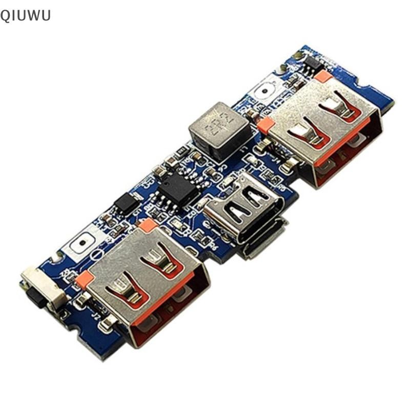 Bảng sạc Lithium QIUWU LED Dual USB 5V 2.4A Micro / Type-C USB Mobile 18650 Mô-đun sạc.