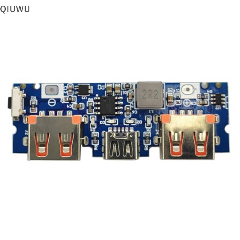 Bảng sạc Lithium QIUWU LED Dual USB 5V 2.4A Micro / Type-C USB Mobile 18650 Mô-đun sạc.