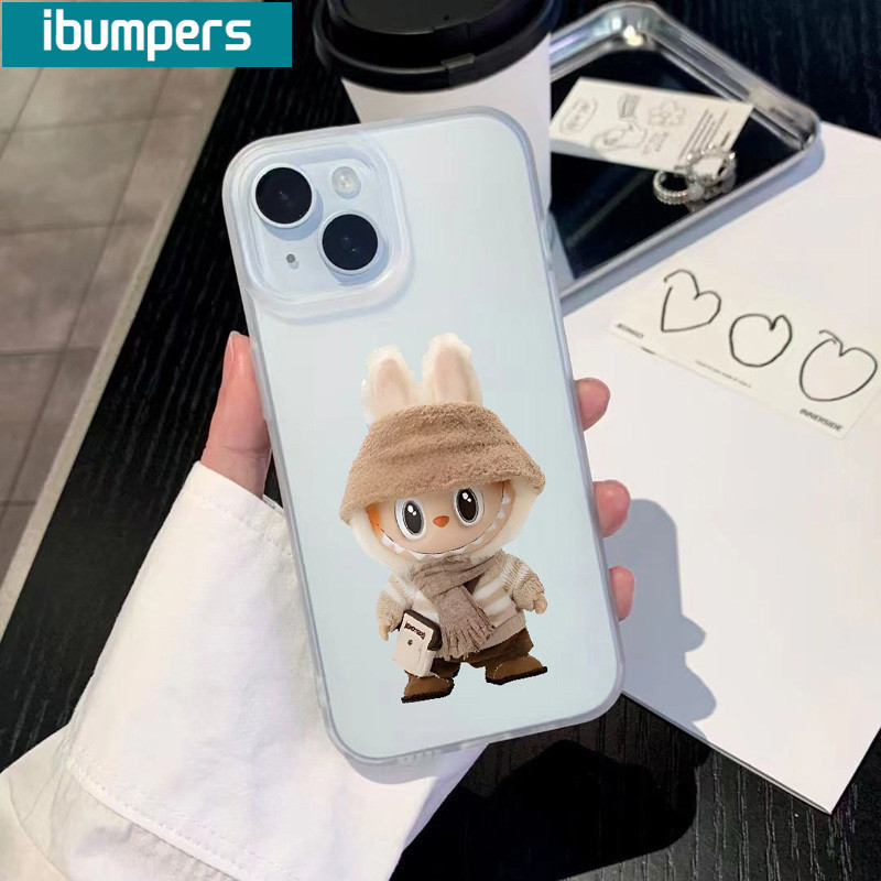 ibumpers Ốp Lưng iPhone Hàn Quốc Dễ Thương Labubu in hình Ốp Điện Thoại TPU Trong Suốt Mềm nhám mờ Chống Sốc Chống Bẩn Cho Iphone 16 15 14 12 13 11 Pro Max IP 7 8 Plus X XS XR