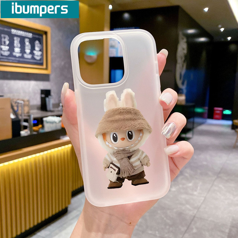 ibumpers Ốp Lưng iPhone Hàn Quốc Dễ Thương Labubu in hình Ốp Điện Thoại TPU Trong Suốt Mềm nhám mờ Chống Sốc Chống Bẩn Cho Iphone 16 15 14 12 13 11 Pro Max IP 7 8 Plus X XS XR