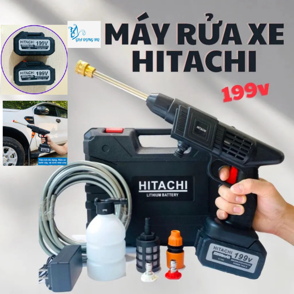Máy Rửa Xe Cầm Tay Cao Áp  đa chức năng rửa xe, tưới cây, phun thuốc