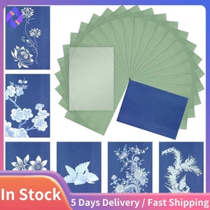 Bộ giấy Cyanotype, 24 chiếc Bộ giấy in mặt trời A5 Giấy vẽ năng lượng mặt trời Độ nhạy Giấy in thiên nhiên cho thủ công nghệ thuật