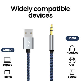 Cáp âm thanh Elough USB sang 3,5 mm cho loa micro Bộ chuyển đổi giắc cắm nam 3,5 mm