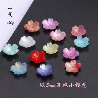[Vỏ giả nhựa Axetat] 10 cái 1 bát sâu Hoa Anh Đào Nhỏ 10.5mm * Chất liệu Kẹp Tóc Tự làm phụ kiện tóc Axetat Phụ kiện tự làm phụ kiện tóc lxK2 KRHW