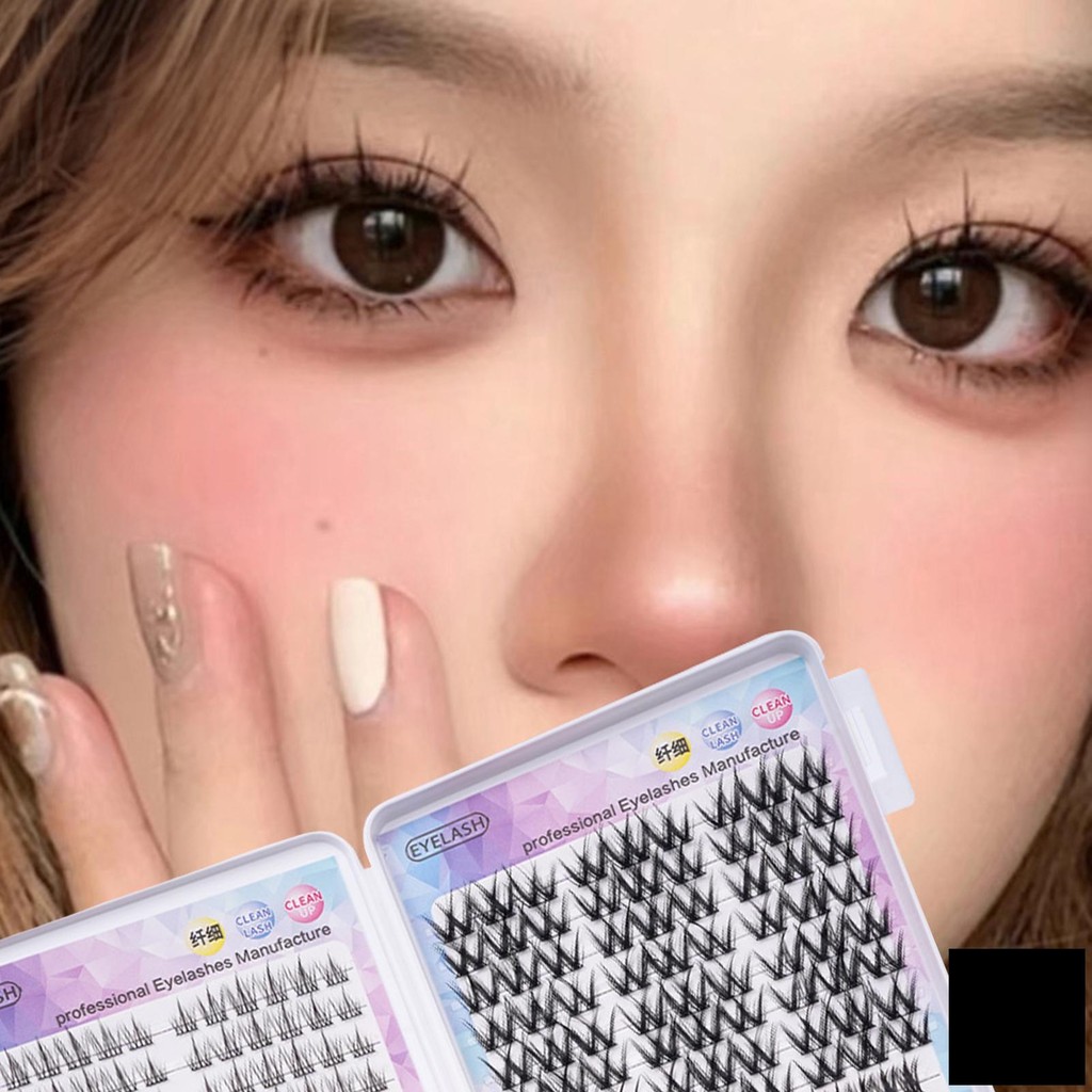IOIIK 32 hàng-- Lông mi giả Phối Chiều Dài Nhìn Tự Nhiên Mi Cụm Siêu Nhẹ Có Thể Tái Sử Dụng Dải Mi