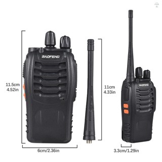 Aoresac Baofeng BF-888s Walkie Talkies 2 gói Đài phát thanh hai chiều tầm xa có thể sạc lại chống nước có tai nghe Bộ thu phát cầm tay cầm tay có đèn pin Ăng-ten tăng cao Li-i