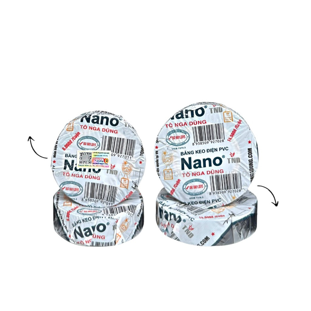 5 Cuộn Băng Keo Nano Điện Tô Nga Dũng Đen - Chính Hãng - Siêu Dính - Cách Điện An Toàn