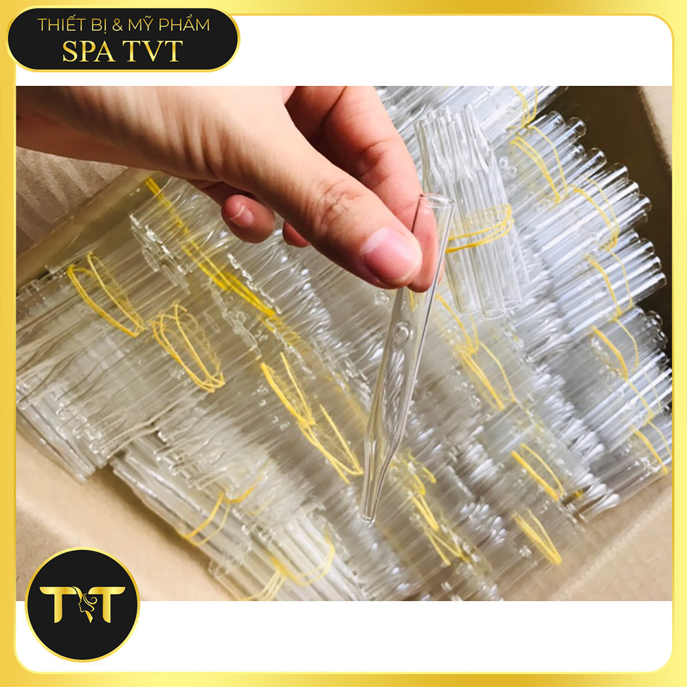 Combo 100 Ống Hút Mụn Thủy Tinh & 100 Ống Nhựa Hút Máu Bầm, Hỗ Trợ Làm Sạch Bã Nhờn, Chăm Sóc Da