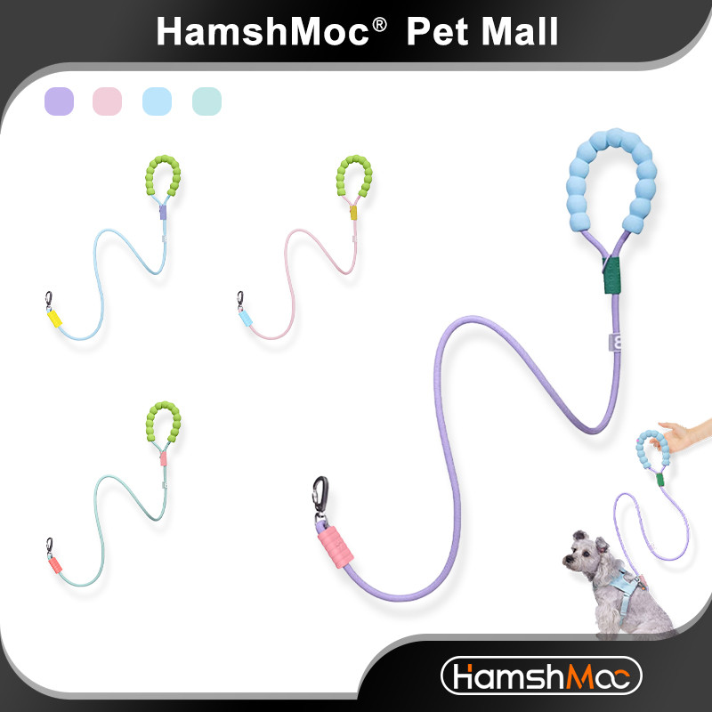 HamshMoc Dây xích chó sáng tạo Dây dẫn thú cưng bền chống đầy đặn có tay cầm thoải mái Vòng chữ o cho chó nhỏ vừa đi bộ ngoài trời