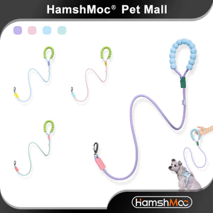 HamshMoc Dây xích chó sáng tạo Dây dẫn thú cưng bền chống đầy đặn có tay cầm thoải mái Vòng chữ o cho chó nhỏ vừa đi bộ ngoài trời