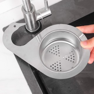 Giỏ lọc bồn rửa thiên nga bằng thép không gỉ - Kệ lọc treo có thể tháo rời đa chức năng nhà bếp - Đồ dùng gia dụng