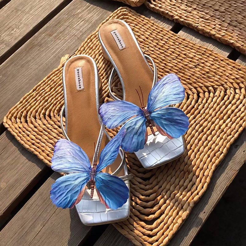 Khí Quyển Bướm Hoa Sandal Khóa Giày DIY Đi Biển Dép Phụ Kiện