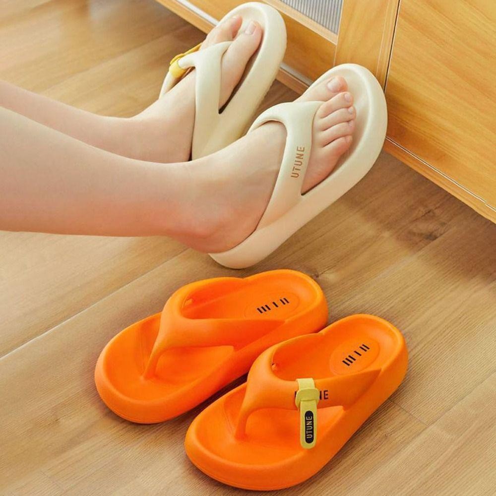 Dép xỏ ngón nền tảng CHIPHIVE, Dép trượt chữ EVA, Dép mềm đế dày thời trang mùa xuân dành cho nữ ngoài trời trong nhà