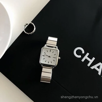 đồng hồ nữ cao cấp đồng hồ nữ thời trang đồng hồ kim loại nữ Đồng hồ dây treo vuông cho phụ nữ, đồng hồ dây thép sang trọng retro cao cấp cho sinh viên