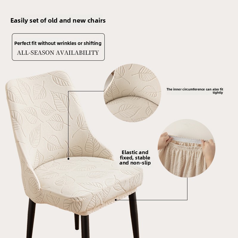 Co Giãn Cong Lưng Ghế Ăn Bao Da Jacquard Co Giãn Vòng Cung Ghế Có Thể Giặt Được Chống Bẩn Phân Trượt Cho Trang Trí Nhà