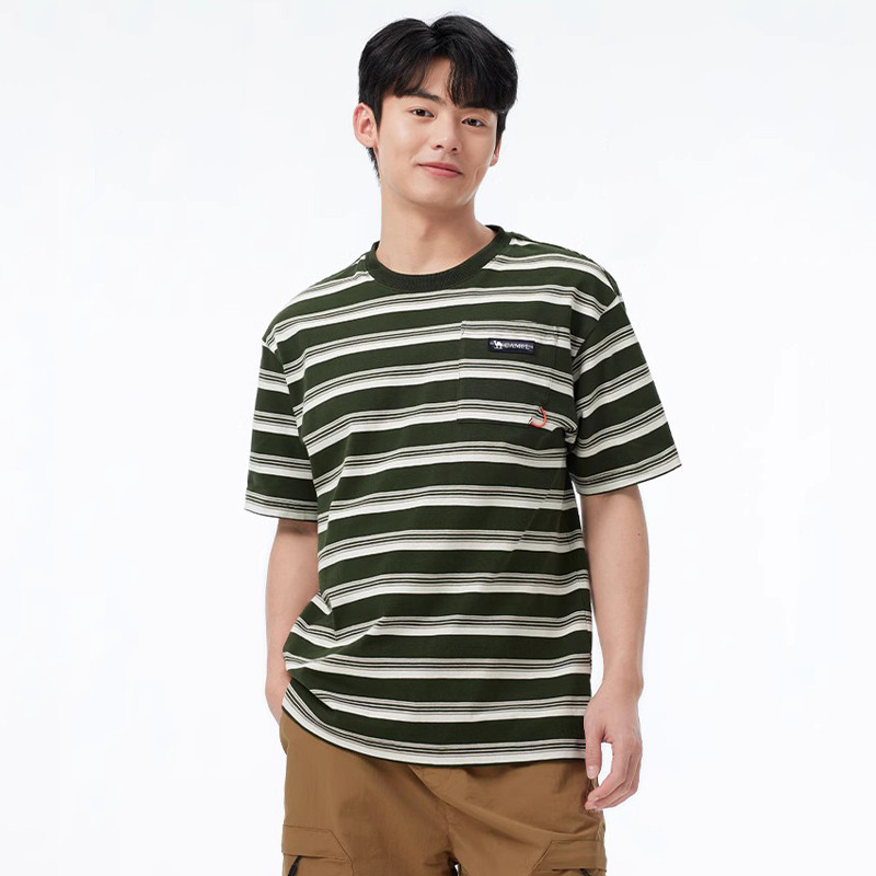 Ảnh CAMEL CROWN Sọc Quần Áo Nam Tính Khí Ngắn Tay Rời Top Áo polo Thường Ngày 3