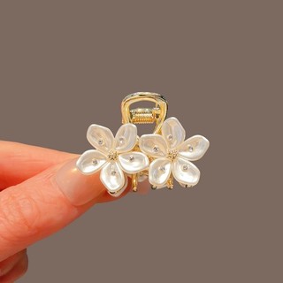 MAUROPOLI [Sẵn sàng] Kẹp tóc cô gái hoa đôi kim cương giả Xuân hè Kẹp tóc kim loại cao cấp Đầu sau Kẹp tóc nửa mảnh Mũ đội đầu Phụ kiện tóc