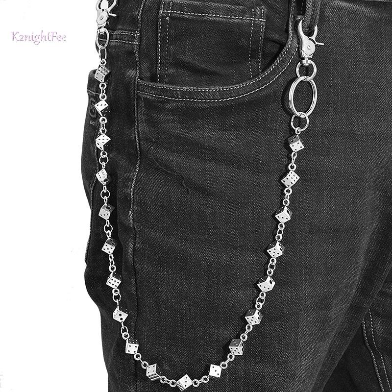 K2nightFee Gothic Punk Skeleton Dây Xích Eo Kim Loại Quần Jean Hip-hop Rock Thời Trang Trang Trí Quà Tặng VN