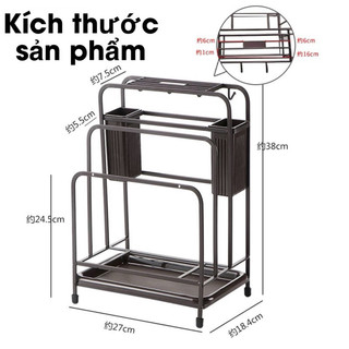 Kệ Cắm Dao Thớt Inox Kèm Ống Đũa, Kệ Để Đồ Nhà Bếp Inox Sơn Tĩnh Điện Không Gỉ 2163, cao cấp