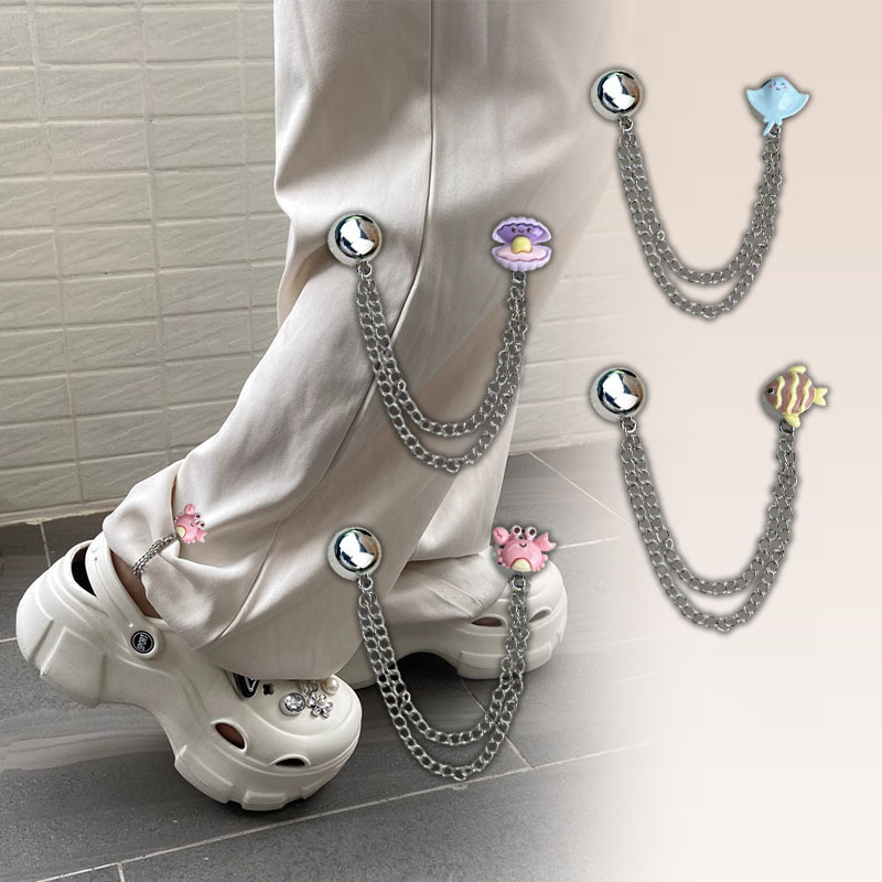 [YUNYUAN] Quần xích bạc Xiaoyu mới Khóa từ tính chống tắt phích cắm 2025 Chân và quần short mới không có đường may và công cụ cố định dấu vết