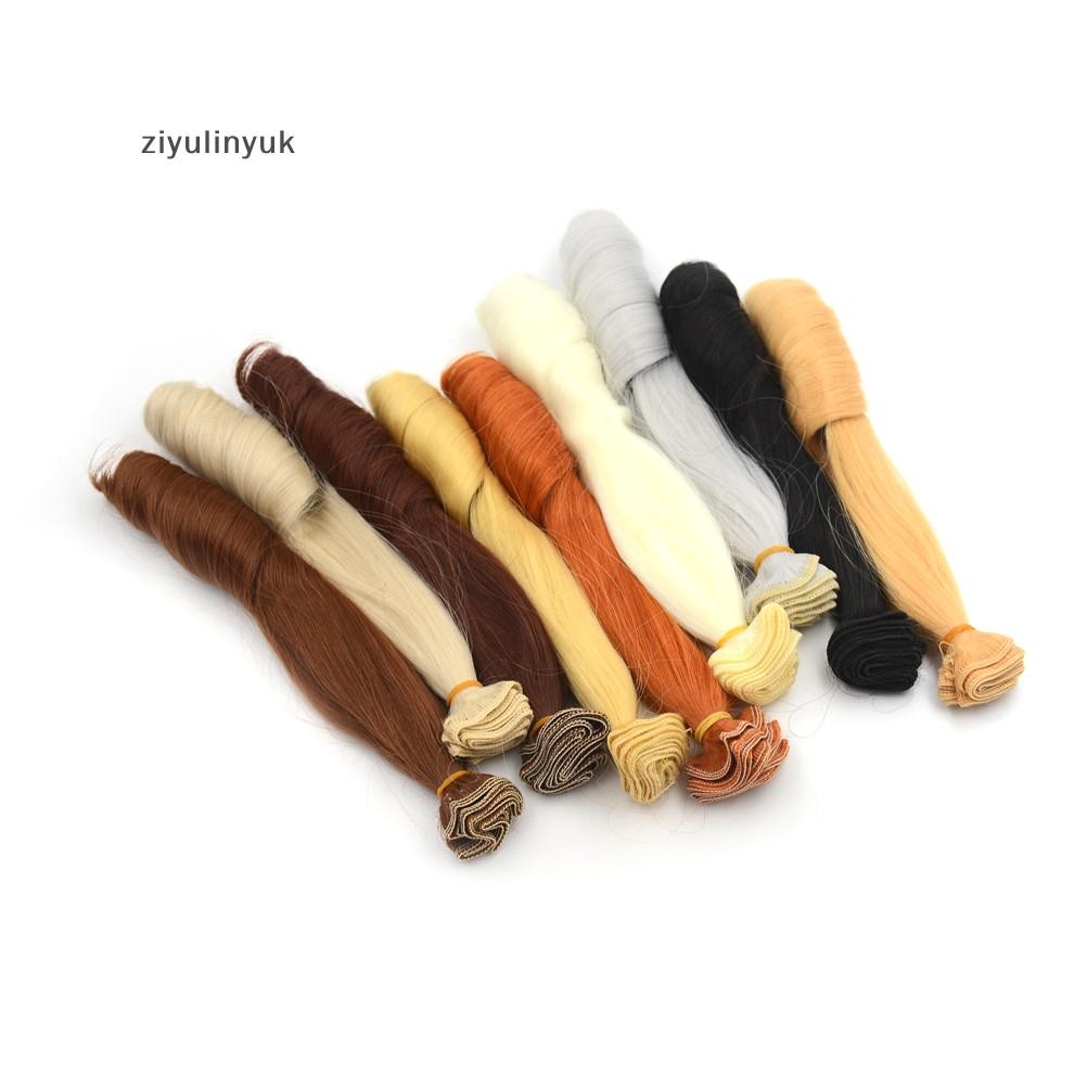 Ziyulinyuk dày 20CM tóc giả búp bê xoăn màu tự nhiên cho 1 / 3 1 / 4 1 / 6 DIY búp bê tóc EN