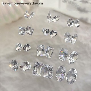 [savemoneyeveryday] 5 Cái Móng Tay Zircon Trong Suốt Lấp Lánh Sáng Bóng Rõ Ràng Đáy Mũi Nhọn Pha Lê 3d Tự Làm Trang Trí Làm Móng Tay Accessorie [vn]