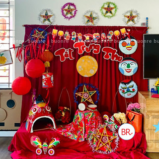 Dây Treo Trung Thu Họa Tiết Hoạt Hình-Phụ Kiện Decor Quán Cà Phê,Lớp Học Lễ Hội Trăng Rằm Chất Liệu Bóng Dày Dặn