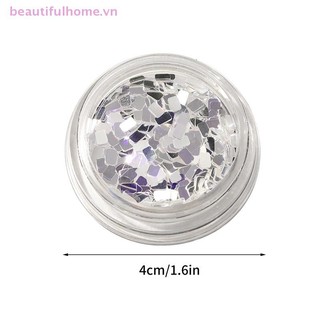 [Beautifulhome] 1 Bình Vuông Bạc Móng Tay Lấp Lánh Trang Sức Tối Giản Và Lấp Lánh Phong Cách Ánh Sáng Mặc Giáp Vật Liệu Trang Trí [Làm Đẹp]