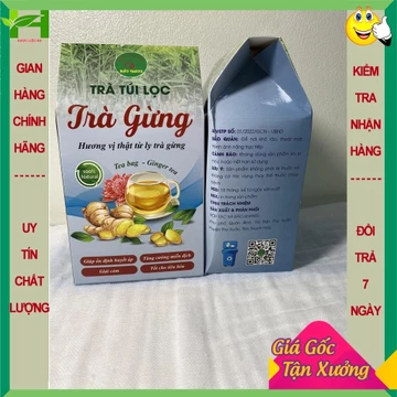 Trà gừng túi lọc Bảo Khang combo 2 hộp, lưu thông máu, giải cảm, cho người huyết áp thấp, tiêu hóa