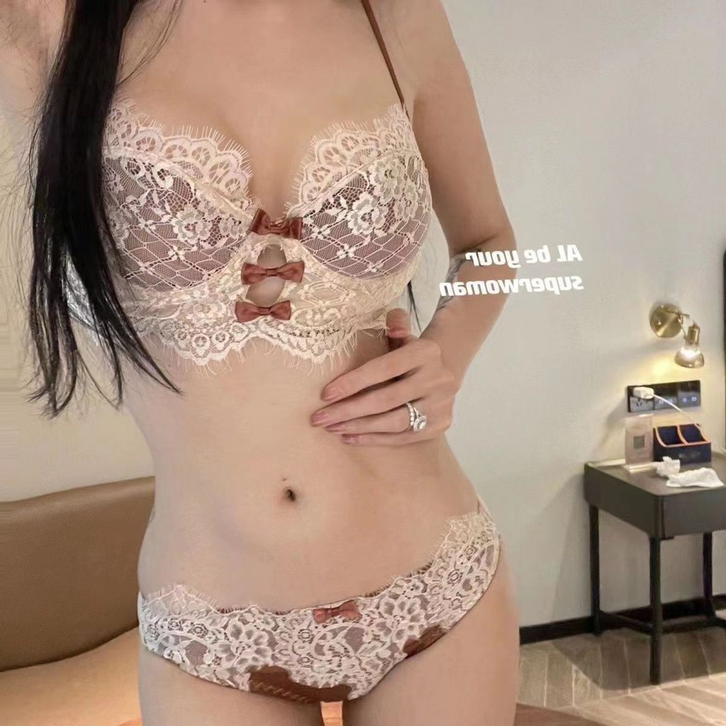 Lông Mi Pháp Ren Vú Lớn Bộ Đồ Lót Nhỏ Gợi Cảm Mỏng Phong Cách Với Vòng Thép Áo Ngực Đẩy Lên