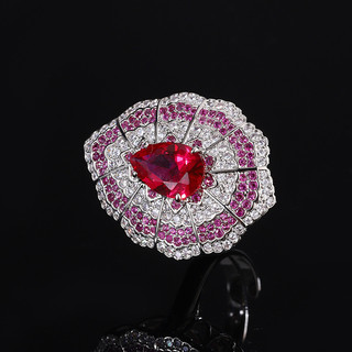Châu Âu Mỹ ins Phong Cách Mới Phóng Đại Kim Cương Ruby Phù Hợp Với Nữ
