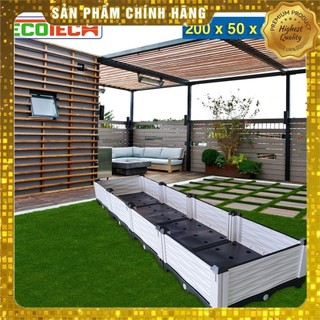 Chậu lắp ghép nhựa HDPE/PP 200x50x23cm: Thẩm mỹ, bền bỉ, dễ lắp đặt, phù hợp mọi cây trồng đô thị.