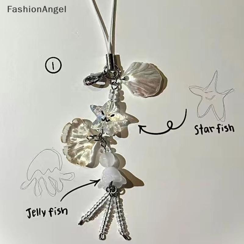 Fashionangel Điện thoại dễ thương Dây đeo quyến rũ Mùa hè Phong cách đại dương Thạch biển Mặt dây chuyền cá Dây đeo chìa khóa Cô gái Phụ nữ Túi móc khóa Keycord VN