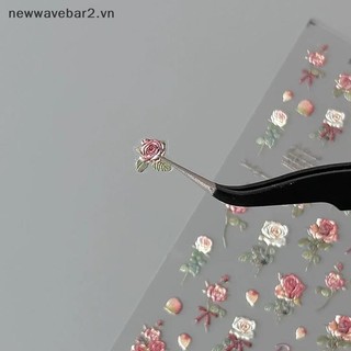 [Mới] 1 Tấm Dán Móng Tay Hoa Hồng Laser Hoa Móng Tay Nghệ Thuật Dán Hoa Hồng Tự Dính Đề Can Trang Trí Móng Tay Phụ Kiện DIY Salon.
