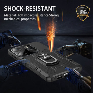 Dành Cho Tecno Spark Go 2023 Ốp điện thoại PC Cứng Lưng Mềm TPU Edge Bảo Vệ Camera Nhẫn Giá Đỡ Chân Đế Chống Sốc Mỏng Bao