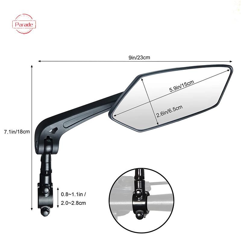 Gương chiếu hậu xe đạp leo núi diễu hành Gương chiếu hậu xe đạp điện Gương phẳng có thể điều chỉnh 360 độ Gương phản quang đảo chiều Phụ kiện đi xe đạp VN