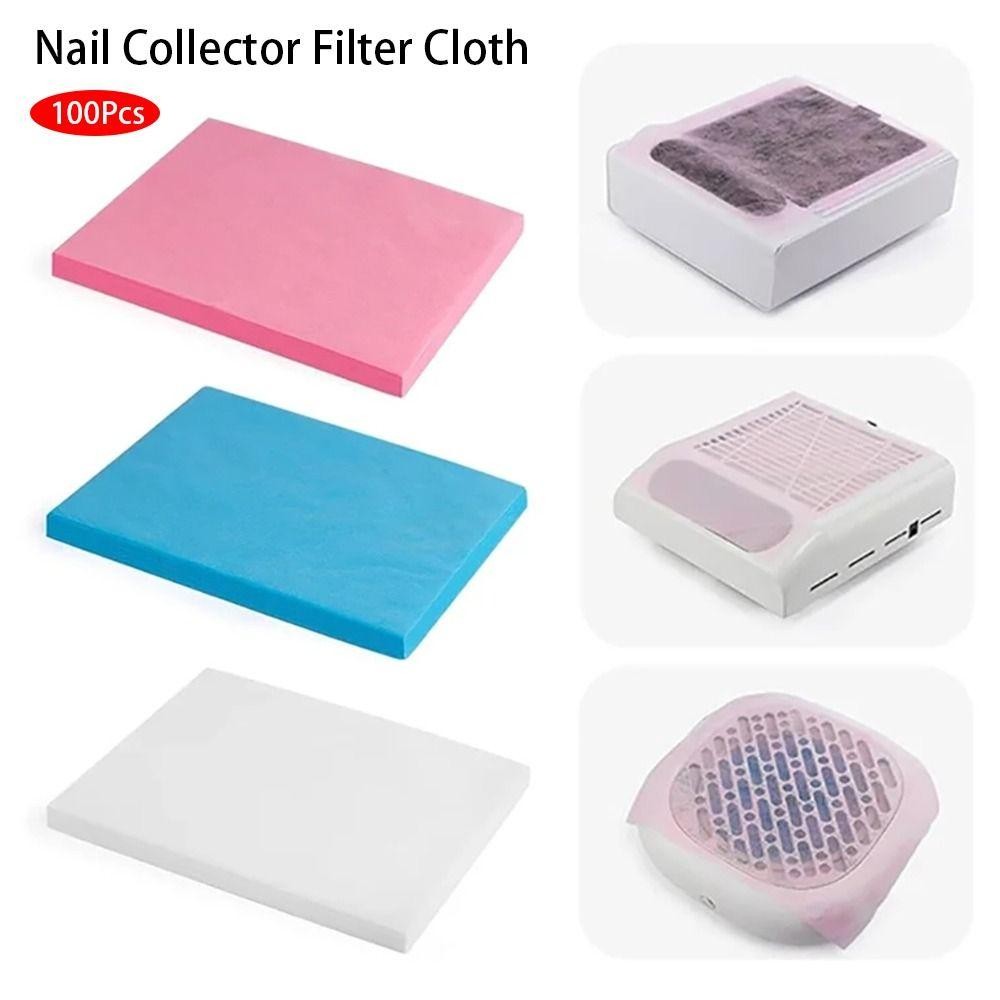 FAVORITEGOODS 100 Chiếc Giấy Lọc Bụi Dùng Một Lần, Nail Art Máy Hút Bụi Chân Không Dệt, Tấm Lọc Chân Không Móng Tay Màu Hồng / Xanh / Trắng Làm Móng Tay
