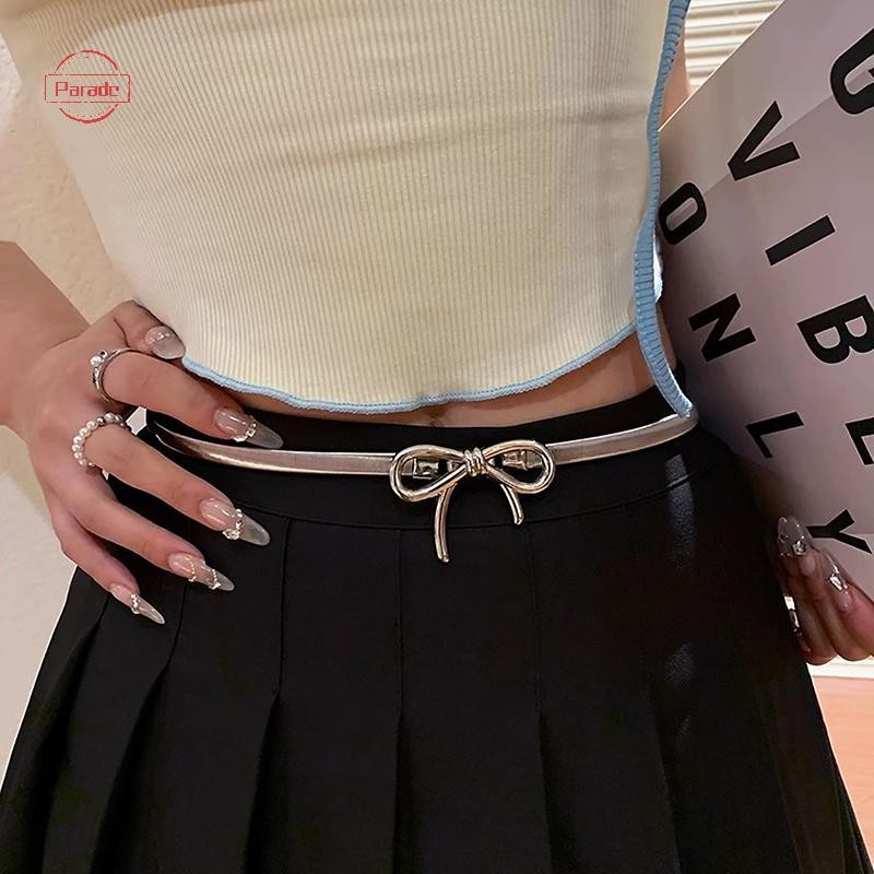 Parade Ins Kim Loại Nơ Thắt Lưng Co Giãn Lực Có Thể Điều Chỉnh Nữ Y2k Vintage Thắt Lưng Váy Quần Phụ Kiện Cô Gái Mùa Hè Dây Thắt Lưng Kim Loại VN