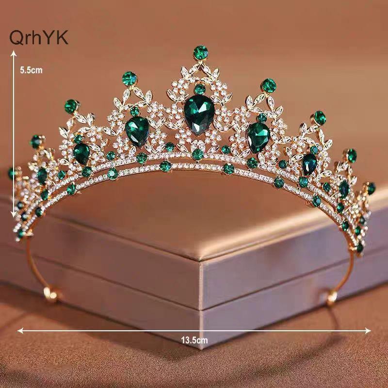 Nhà Máy Thời Trang Thanh Lịch Pha Lê Công Chúa Vương Miện Phụ Kiện Tóc Tiara Cho Nữ Đảng Kim Cương Giả Cưới Cô Dâu Vương Miện Trang Sức Mới QrhYK
