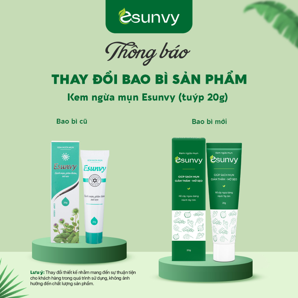 Ảnh Kem Ngừa Mụn Esunvy Giúp Sạch Mụn, Hết Thâm, Mờ Sẹo Phù Hợp Với Mọi Loại Da Tuýp 20g TMP002 3