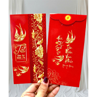 100 bao lì xì mẫu đỏ may mắn năm mới , kích thước 8x16cm (C41-C50)