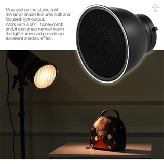 Đĩa bóng đèn khuếch tán phản quang tiêu chuẩn Andoer 7 Inch với 60° Lưới tổ ong cho Bowen Mount Studio nhấp nháy Đèn Flash Speedlite